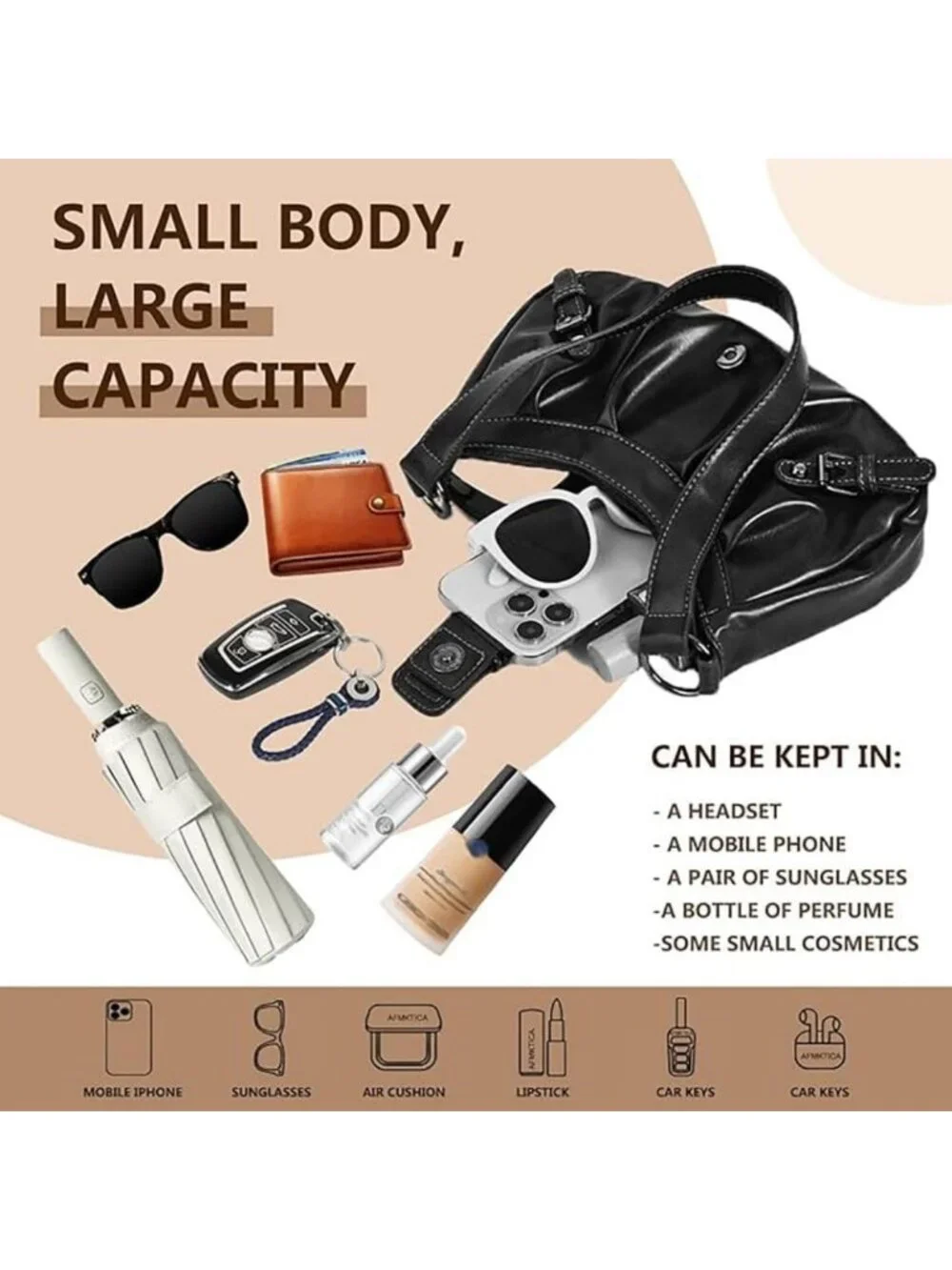 Trendy Y2K Leather Hobo Clutch Purse, Punk Style Shoulder Bag for Women